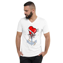Lade das Bild in den Galerie-Viewer, Kurzärmeliges Unisex-T-Shirt mit V-Ausschnitt
