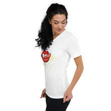 Lade das Bild in den Galerie-Viewer, Kurzärmeliges Unisex-T-Shirt mit V-Ausschnitt
