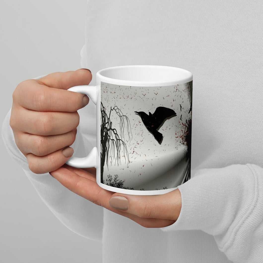 Weiße, glänzende Tasse