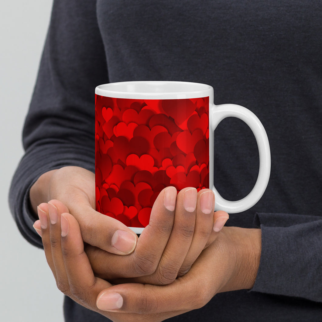 Weiße, glänzende Tasse