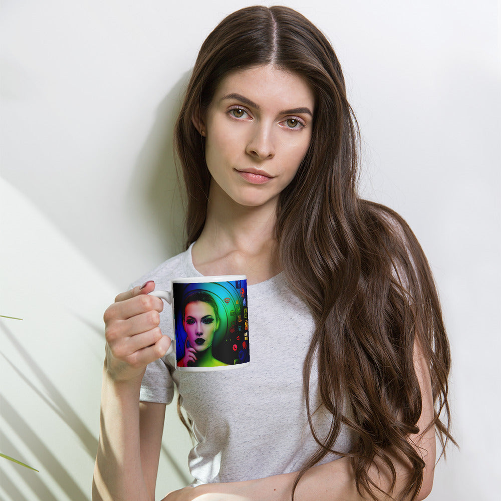 Weiße, glänzende Tasse